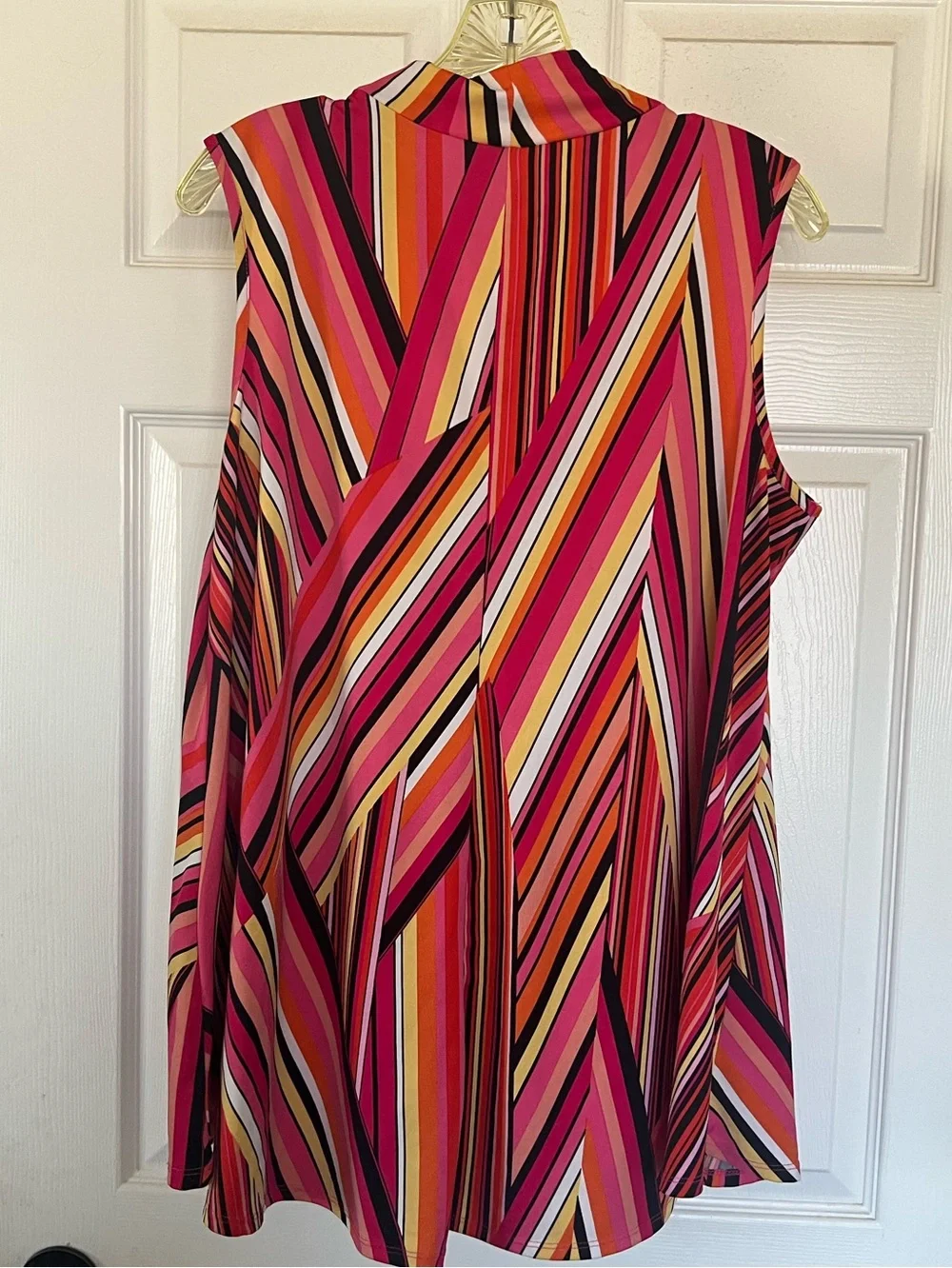 new directions Pink Multi-Stripe Sleeveless Mock Neck Tunic Tank XL